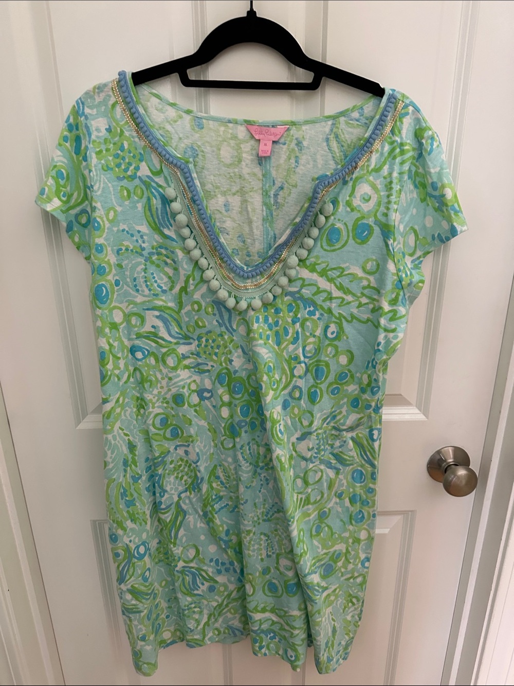 Lilly Pulitzer Aqua, Lime & White Printed Tunic Dress